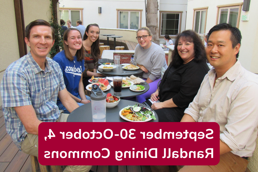 faculty and students eating lunch at Randall Dining Commons